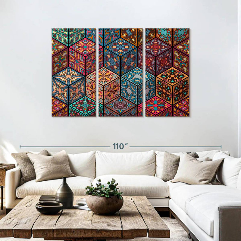 Cubes de mandala Kerner, H 48 po x l 74 po