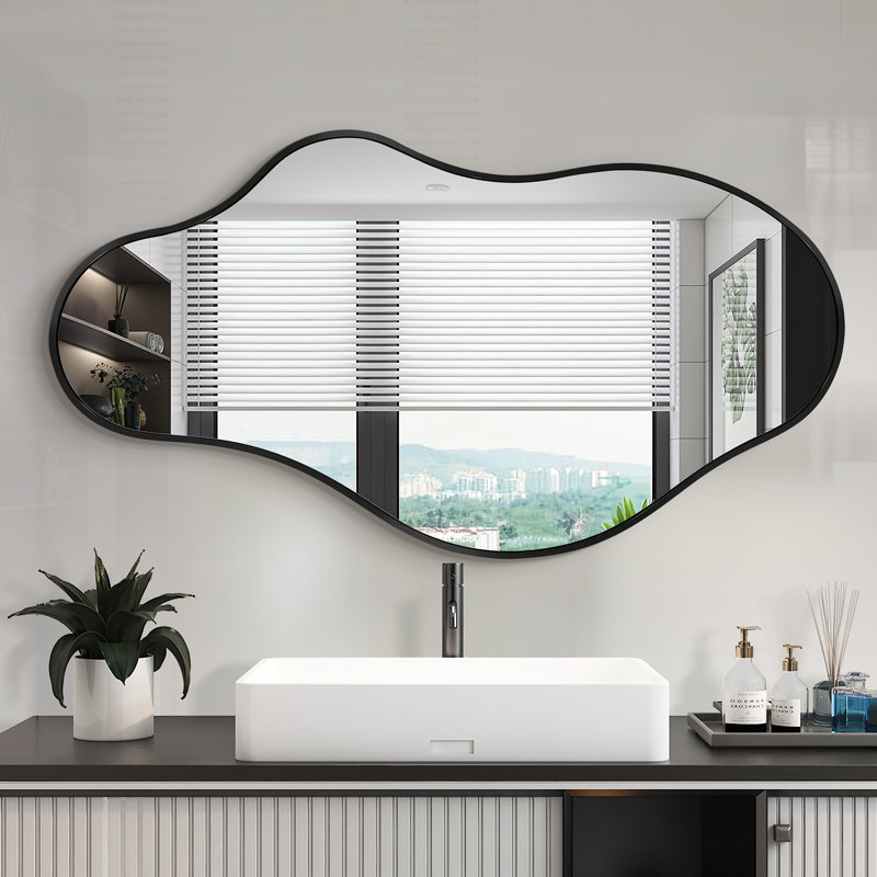 Miroir mural asymétrique, Noir, 35,9 po x 19,7 po
