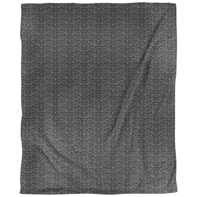 Troisième tissu oculaire, Noir / Blanc, L 54 po x l 36 po, Lin huître palazzo