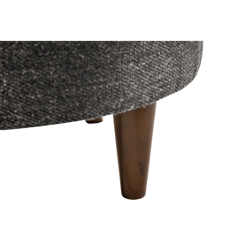 Kwan Upholstered Ottoman, Charcoal