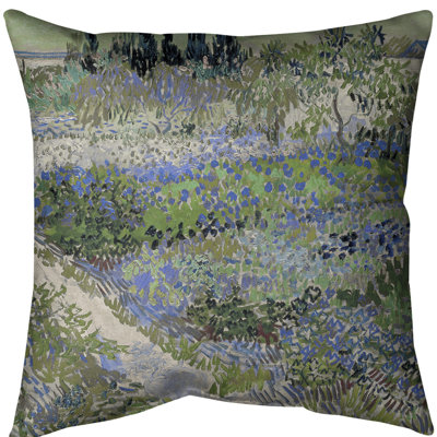 Coussin Euro Â« Jardin fleuri avec sentier Â»