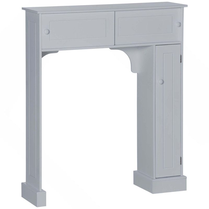 Over The Toilet Space Saver Freestanding Storage Cabinet With Adjustable Shelves, Gray
