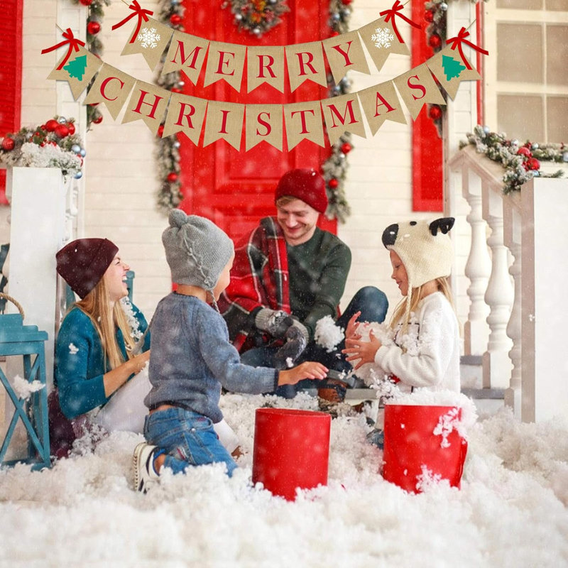 Merry Christmas Banner Burlap