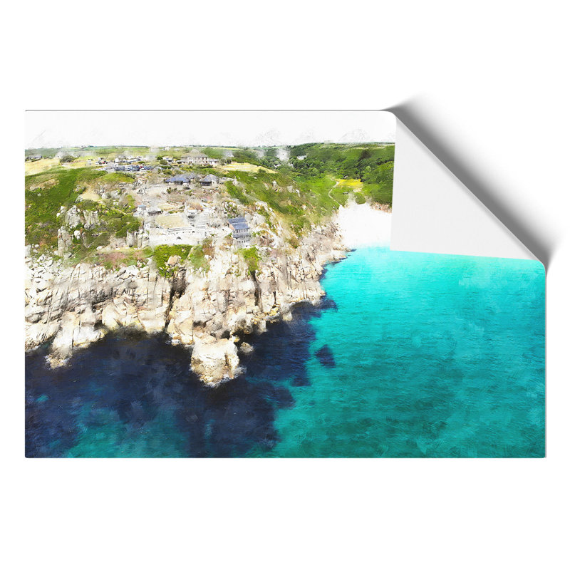 Porthcurno Beach In Cornwall - No Frame Print, 42cm H x 59cm W x 0.1cm D