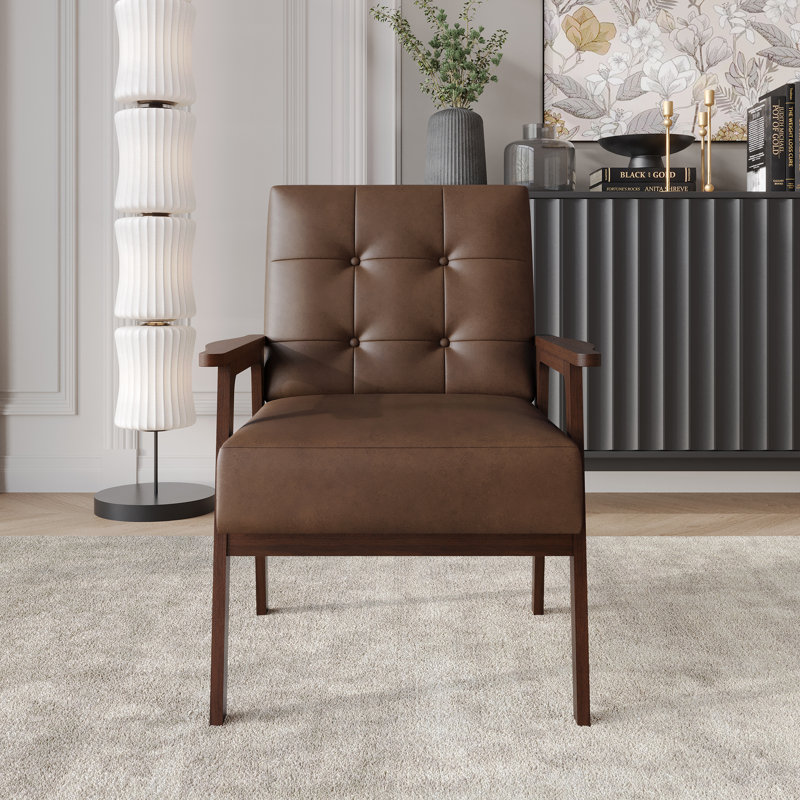 Chaise d'appoint en polyuréthane brun, Brun