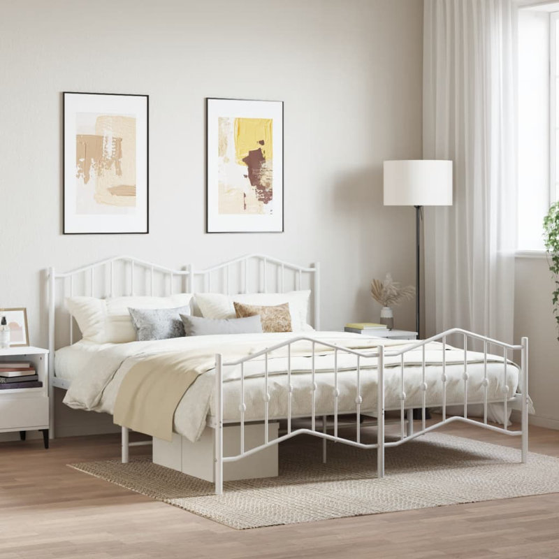 Afrin Metal Bed, Split California King, White