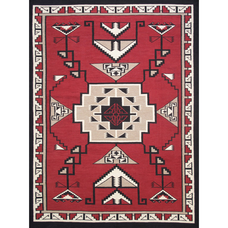 Tuscany Red/Black Wool Reversible Area Rug
