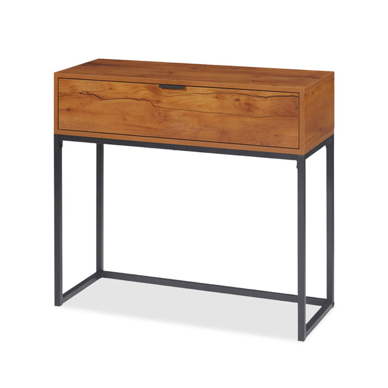 Console rectangulaire en bois massif brun, 29.92"H×31.5"L×11.81"W