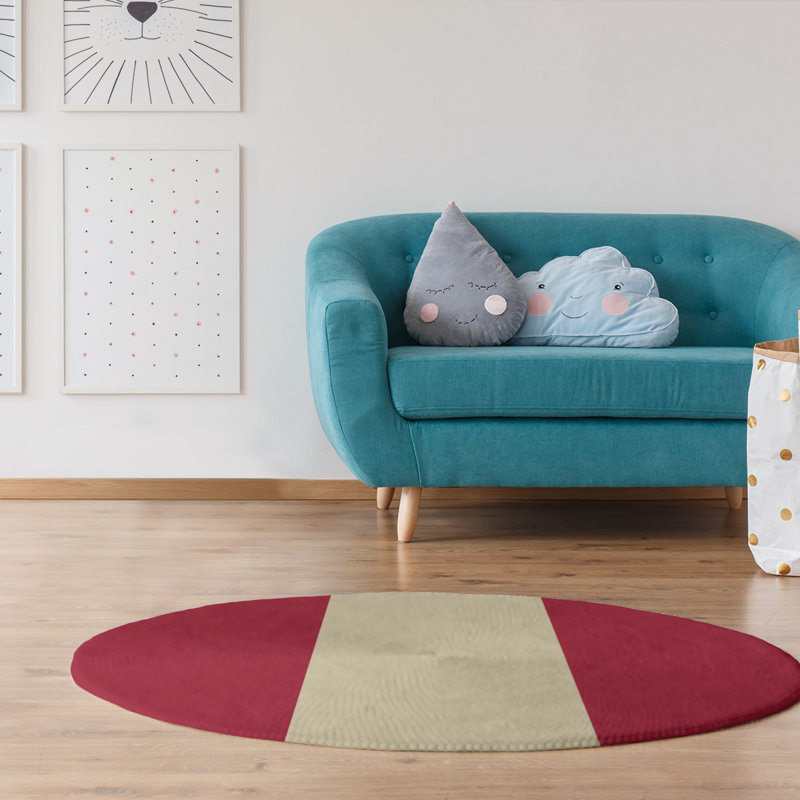 Chenille Striped Indoor Rug, Round 5'