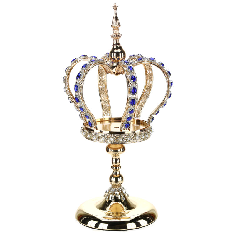 Jeweled Royal Crown Pedestal - 18 Inches