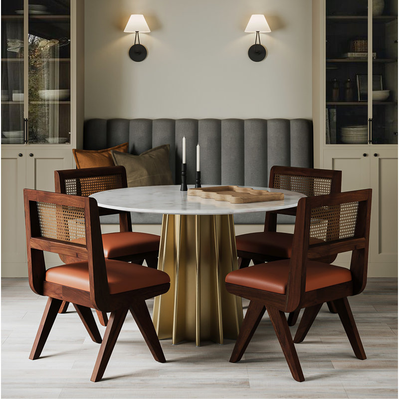 Premont Round Marble Top Dining Table