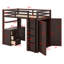 Lit mezzanine avec tiroirs, bureau et garde-robe