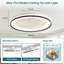 Ventilateur de plafond fermé à DEL 19 pouces à intensité variable avec télécommande encastrée 6 vitesses pour fête de chambre à coucher