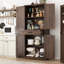 Armoire de cuisine 72 po, 4 portes de grange, armoire de rangement pour cuisine, salle à manger, salon-286869086
