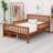 Wood Platform Bed With Guardrails On Both Sides And Two Storage Drawers-553419315
