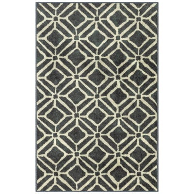 Modena Geo Washable Blue Accent Rug