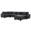 Chenille 6 Seat U Shaped , With Removable , Armrest Storage, Cup Holders & Ports For Relaxed Atmosphere Sectional Couch In Chenille, Movable And Charging Relaxation-898606675