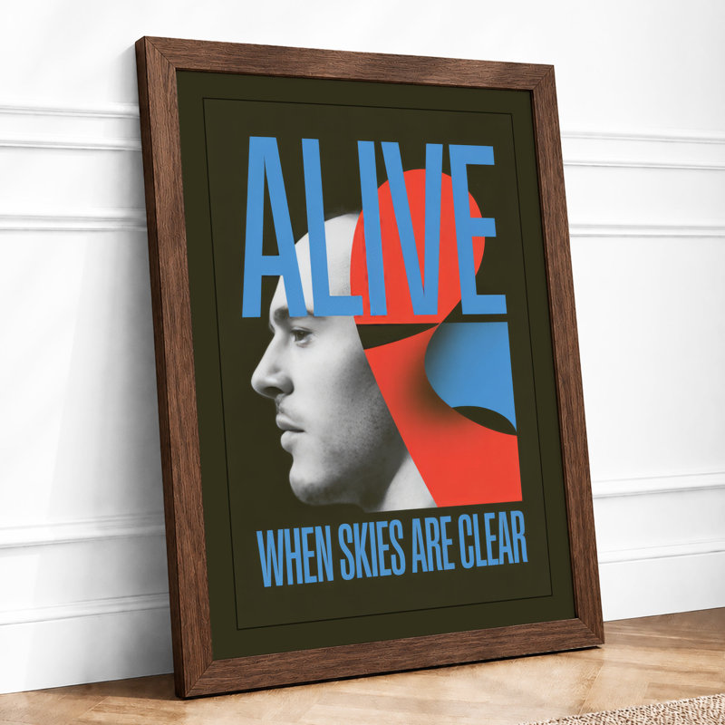 Alive When Skies Are Clear Modern - Print, Walnut, A4 - 29.7 x 21.0 cm