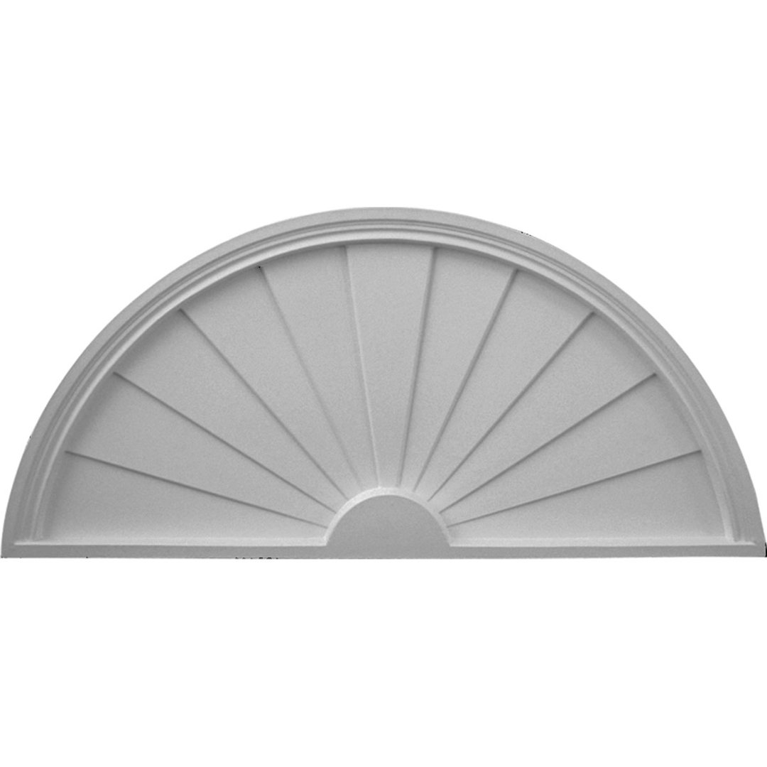 40"W x 20"H x 2"P Half Round Sunburst Pediment Ekena Millwork