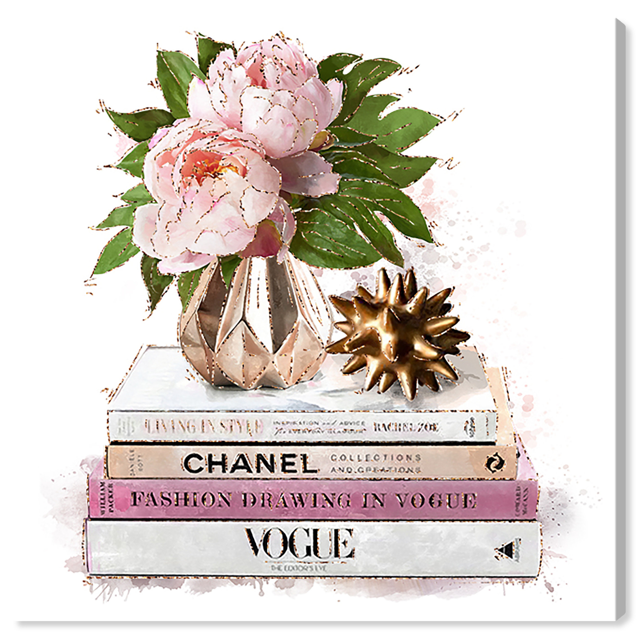  The Oliver Gal Artist Co. Fashion and Glam Wall Art Canvas  Prints 'Blooming Books from Paris': Posters & Prints