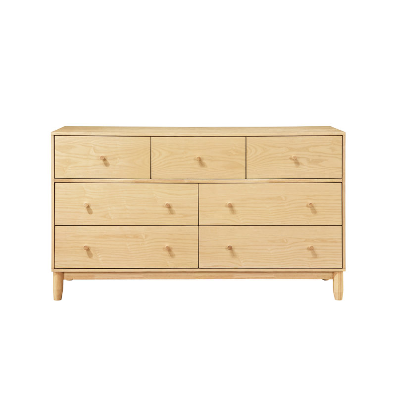 Solid Wood 60 " W 7 - Drawer Dresser, Natural