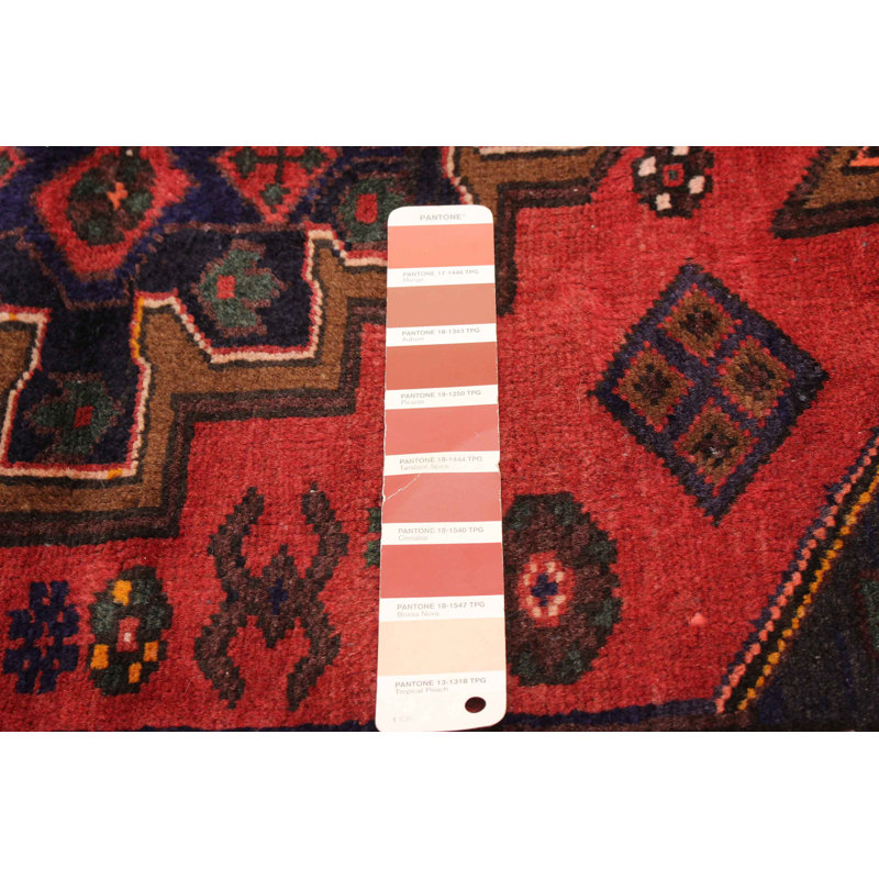 Tapis rouge unique noué à la main 4 pi 1 po x 6 pi 9 po Andelz