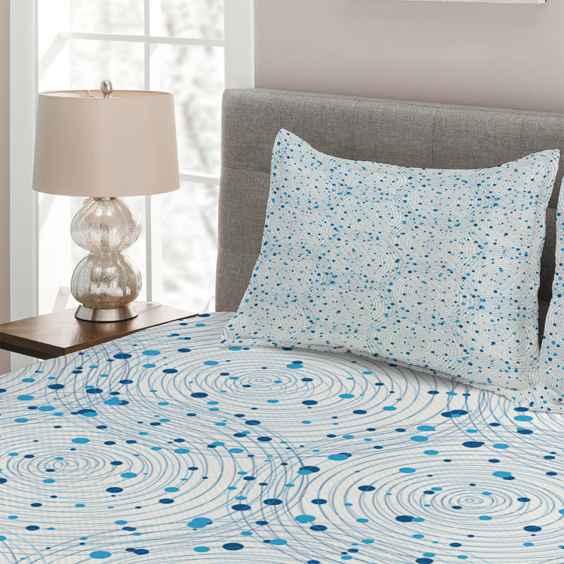 Modern & Contemporary Geometric Shapes Coverlet, King Bedspread + 2 Shams