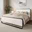Lit double en velours côtelé blanc Arnasia-11579349-34643270