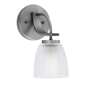 Cavella Wall Sconce Shown With 5" Clear Ribbed Glass