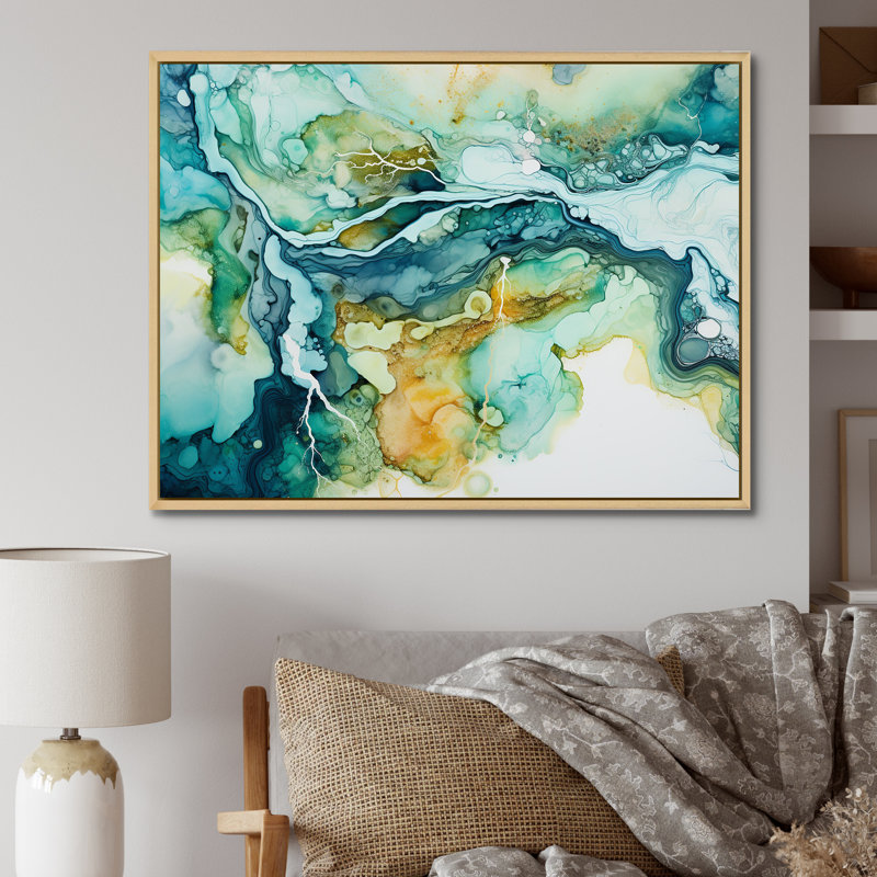 «Dreamscape Lakes Rivers», impression sur toile, H 12 po x l 20 po x P 1 po, Cadre naturel flottant