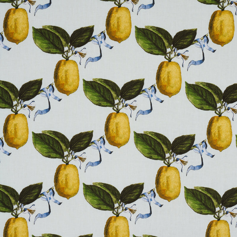 Schumacher x Johnson Hartig Le Citron Fabric, Sky