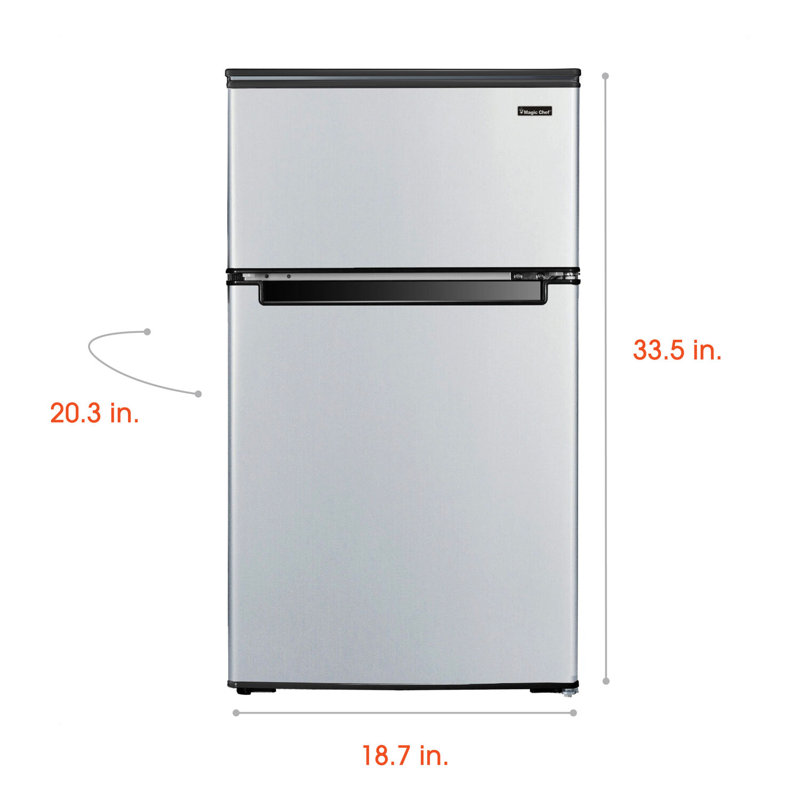 Compact Stainless Steel 3.1 cu ft Mini Refrigerator with Top Freezer