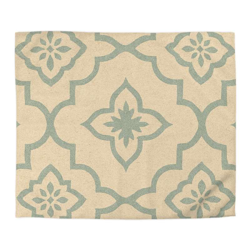 Microfiber Duvet Cover Boho Style, Design 33, King Duvet Cover, Cream