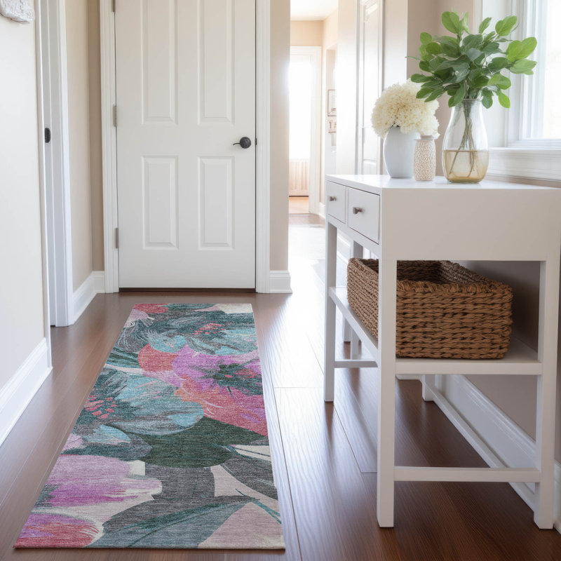 Premium Machine Washable Northdale AMF1487 Floral Rug, Runner 2'3" x 7'6"
