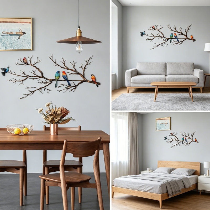 Birds Wall Decor on Metal