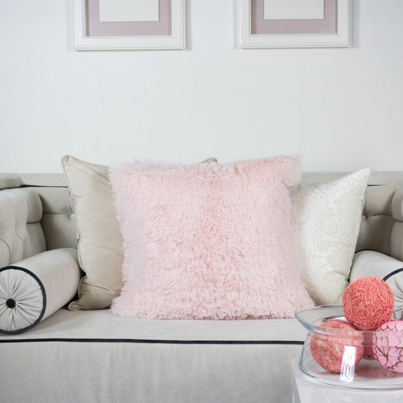 Square Pillow Cover & Insert, Pink, 16" x 16", Polyester