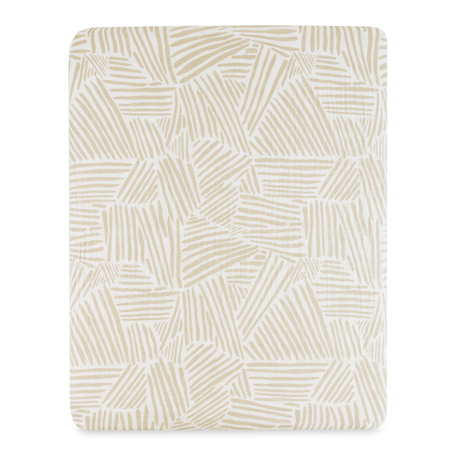 Oat Stripe Organic Muslin Midi Crib Sheet