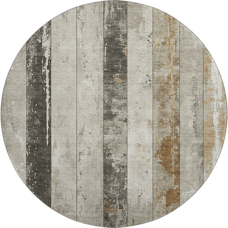 Premium Machine Washable Chelston AMF1868 Stripes Rug, Round 8'