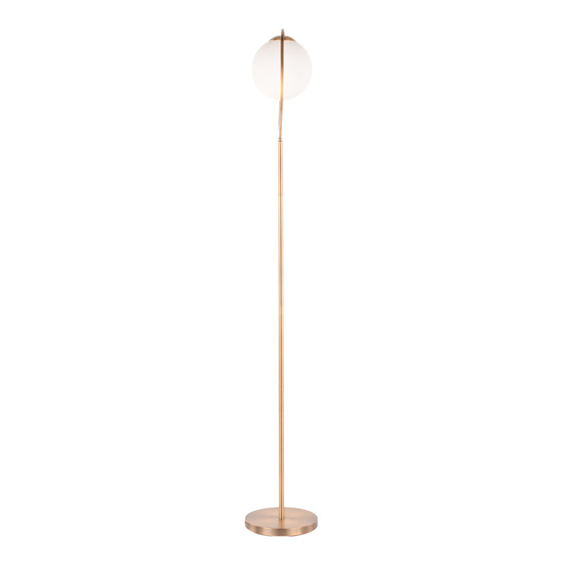 Lampe sur pied Moon en métal doré et verre givré Moon