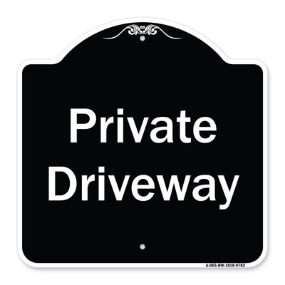 Enseigne Signmission Designer Series - allée privée 3 | Enseigne architecturale en aluminium épais de 18 po x 18 po bourgogne | Protégez votre entreprise et votre commune | Fabriqué aux États-Unis