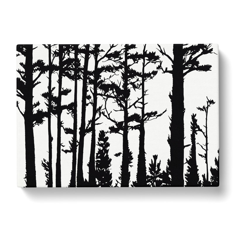 Pine Tree Block Print - Wrapped Canvas, 35cm H x 50cm W x 3cm D