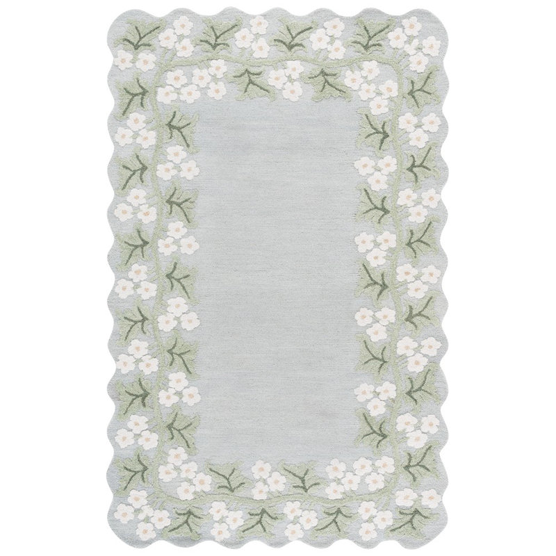 Tapis d'intérieur en laine touffeté à la main Jardin, Rectangulaire 8 pi x 10 pi