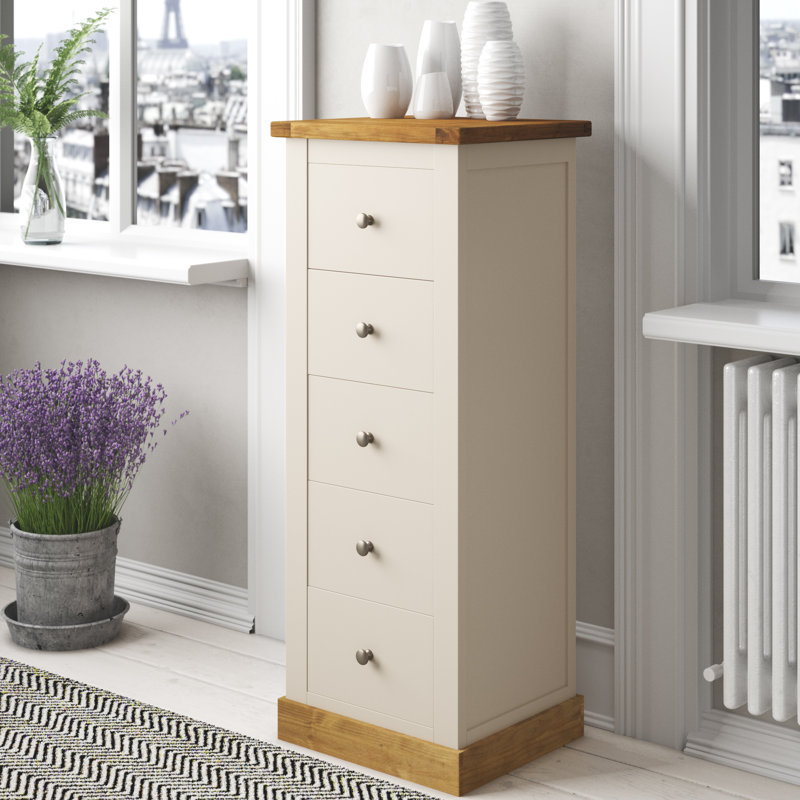 Saint-Priest 45cm W 5 - Drawer Chest of Drawers, Waxed Pine