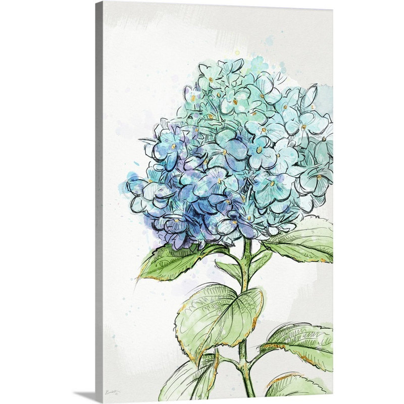 " Hydrangea Study " by Chad Barrett Painting Print, 36" H x 24" W x 1.25" D, Wrapped Canvas