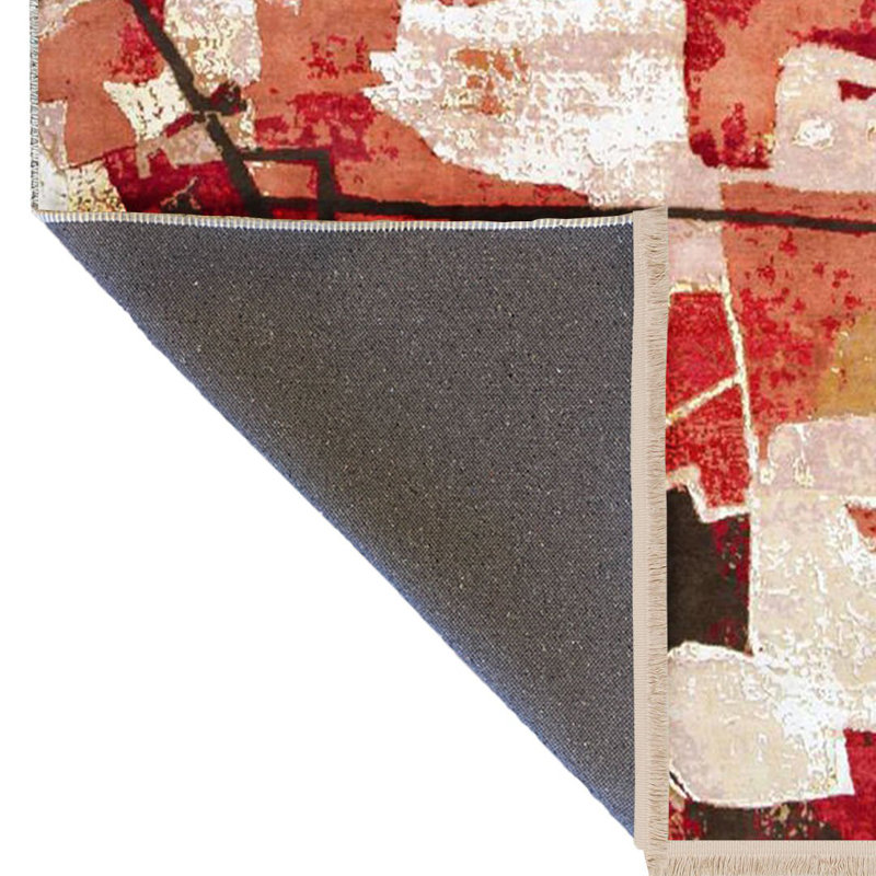 Barcelona Collection Multi-Colored Abstract Patterned Modern Decorative Rug, Rectangle 3'11.24" x 5'10.87"