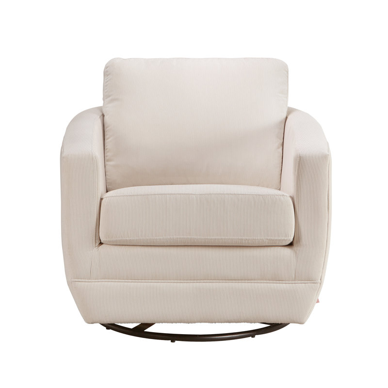 Fauteuil oscillant pivotant Gogh, Velours côtelé ivoire