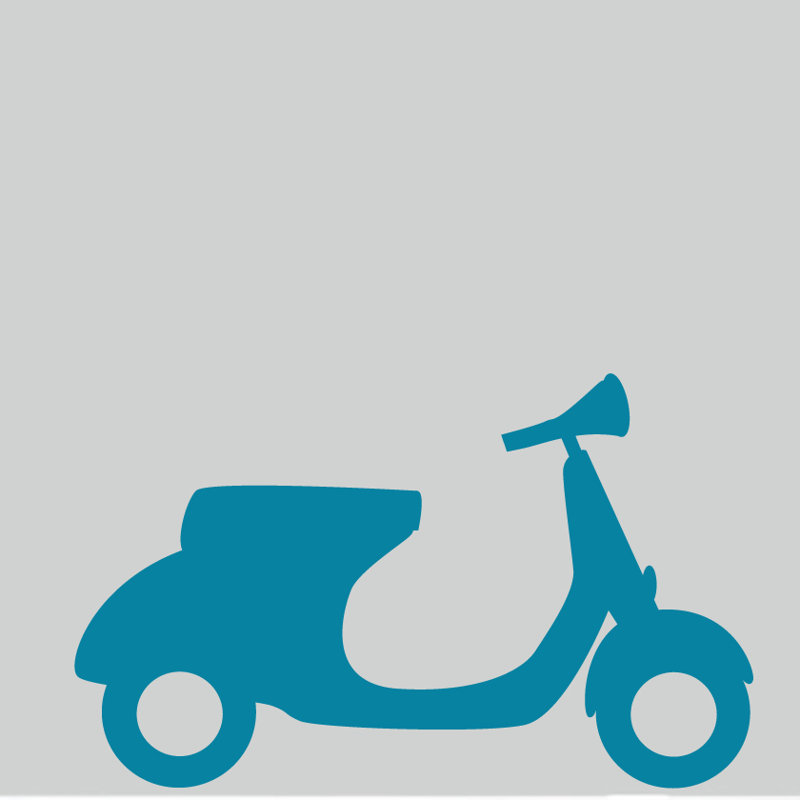 Décalcomanie murale scooter du moteur Monico, Bleu sarcelle