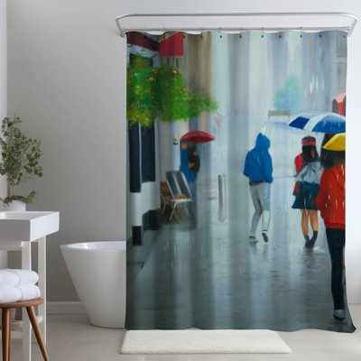 Shower Curtain ST56 – Polyester Shower Curtain, Dye Sublimation Print, 71" W × 74" L