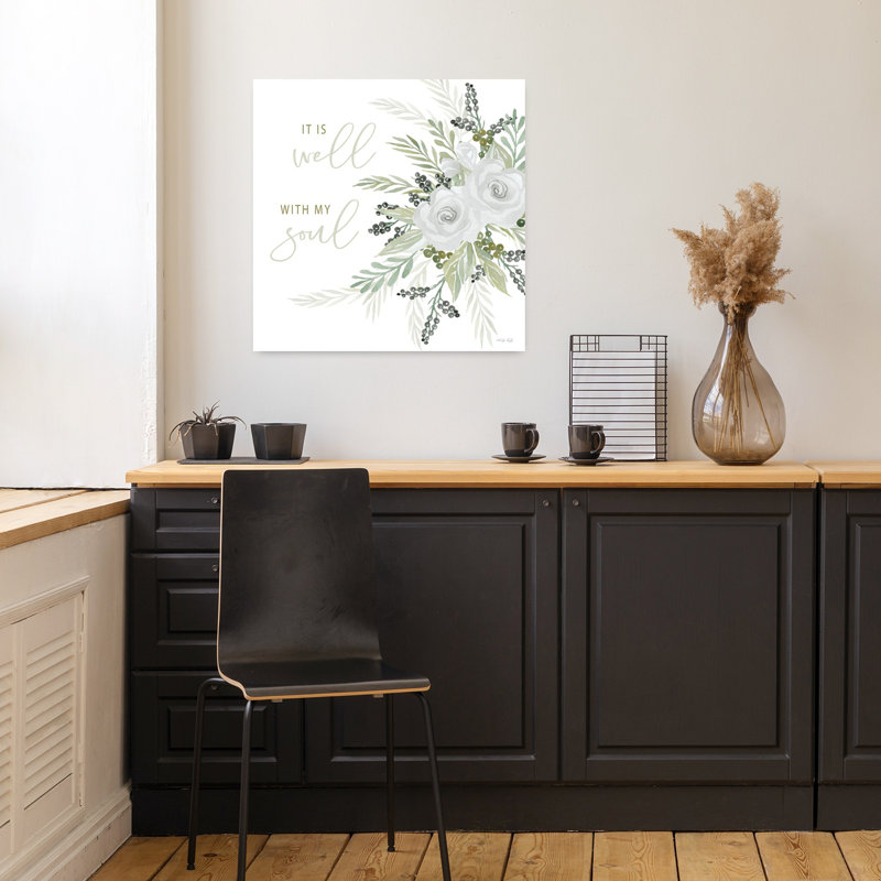 «It Is Well», art floral contemporain, H 18 po x l 18 po