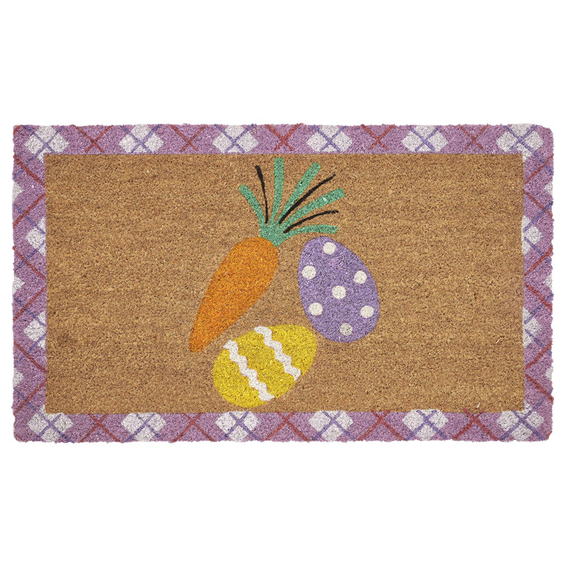 Hallmark Multi Sunny Nest Plaid Outdoor Coir Doormat, 18" x 30"